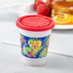 12 oz. Plastic Kids Cup with Reusable Lid and Curly Straw 2